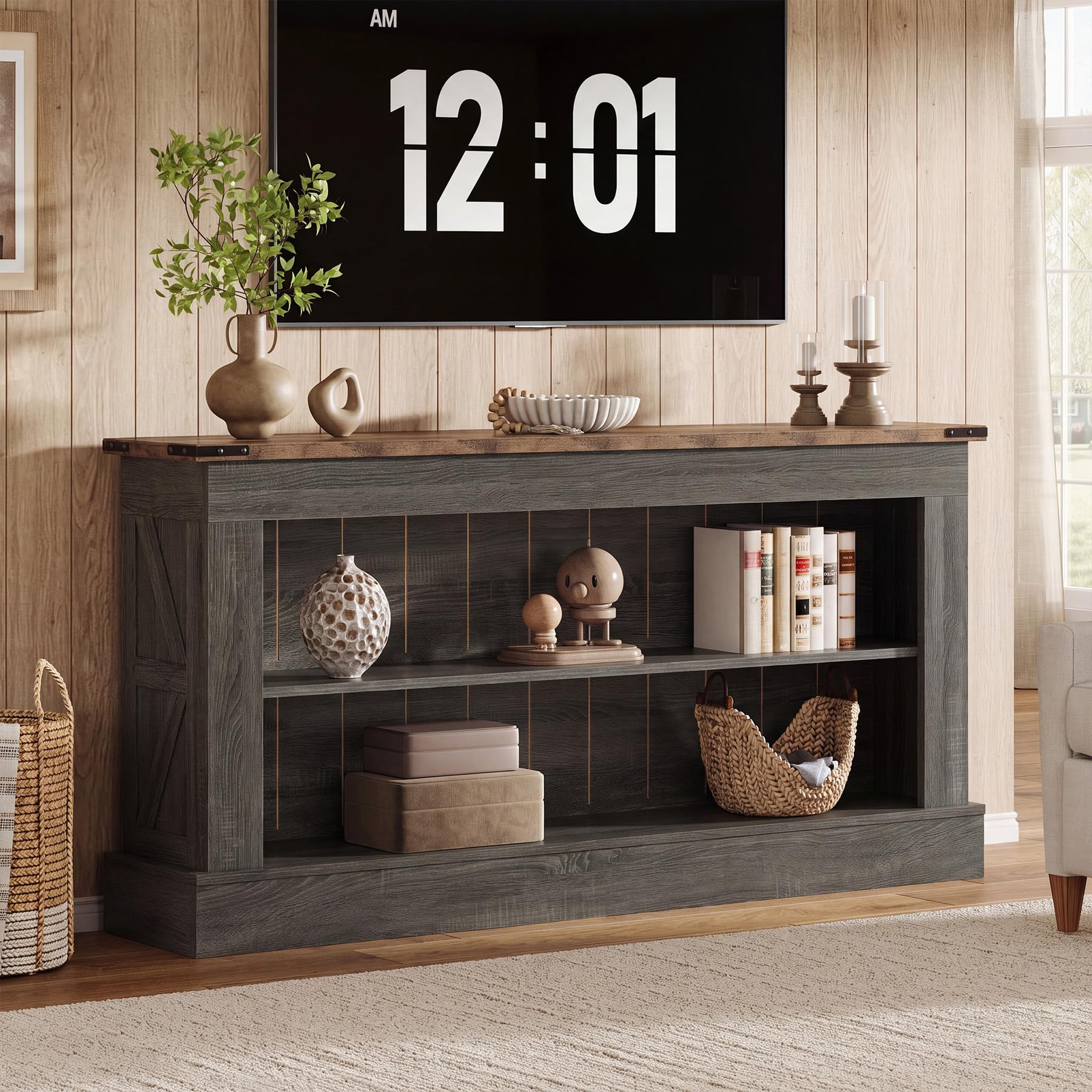 Tribesigns TV Stand, Farmhouse TV Stand for 50-70 Inches TVs
