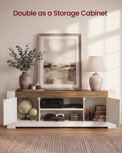 VASAGLE TV Stand, Farmhouse Entertainment Center with Storage Cabinets