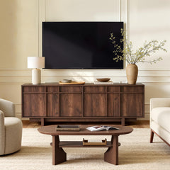 Vitalikus 65.6" Mid Century Modern TV Stand for 75 Inch TV, Walnut