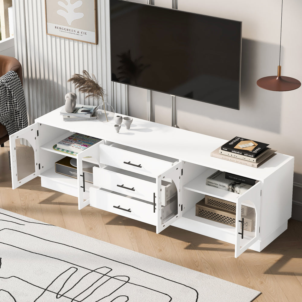 68.9' Modern Minimalist TV Stand, Suitable for Tvs Up to 75 Inches, Features an Adjustable Control Cabinet, Ideal for Living Room Use