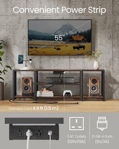 VASAGLE Farmhouse TV Stand for TVs up to 65 Inches, Entertainment Center with Storage Cabinets and Sliding Barn Doors, Media Console Table for Living Room, Honey Brown ULTV535K101