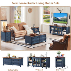 RWYHG Farmhouse TV Stand for 60 in TV, Entertainment Center for Living Room
