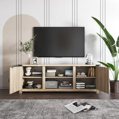 YESHOMY Modern Farmhouse TV Stand with Barn Door for 65 Inch TV, Gray Wash