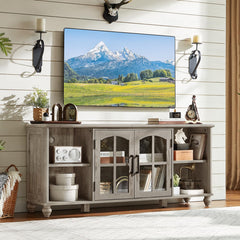 RWYHG Farmhouse TV Stand for 60 in TV, Entertainment Center for Living Room