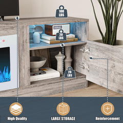 VITESSE 70”Fireplace TV Stand,Modern Entertainment Center Heating Fireplace