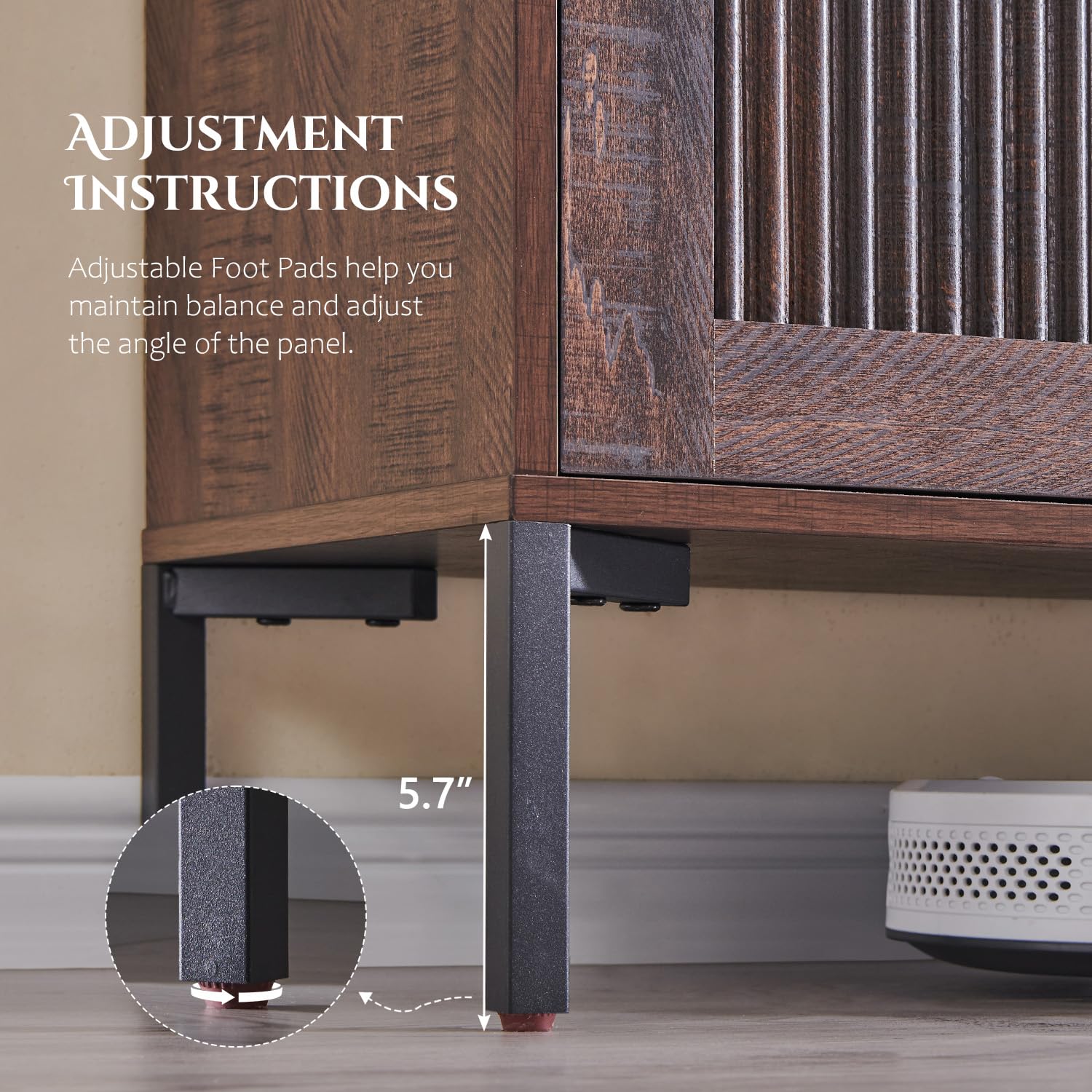 IFBUY 92.63" W Mid Century Modern TV Stands for Living Room, Brown