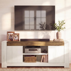 VASAGLE TV Stand, Farmhouse Entertainment Center with Storage Cabinets