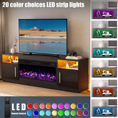 VITESSE 70”Fireplace TV Stand,Modern Entertainment Center Heating Fireplace