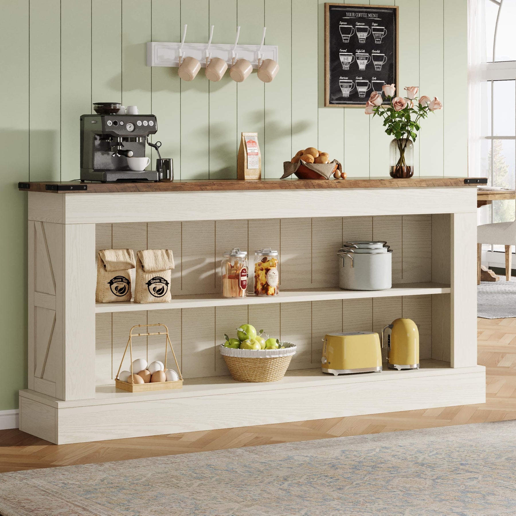 Tribesigns TV Stand, Farmhouse TV Stand for 50-70 Inches TVs