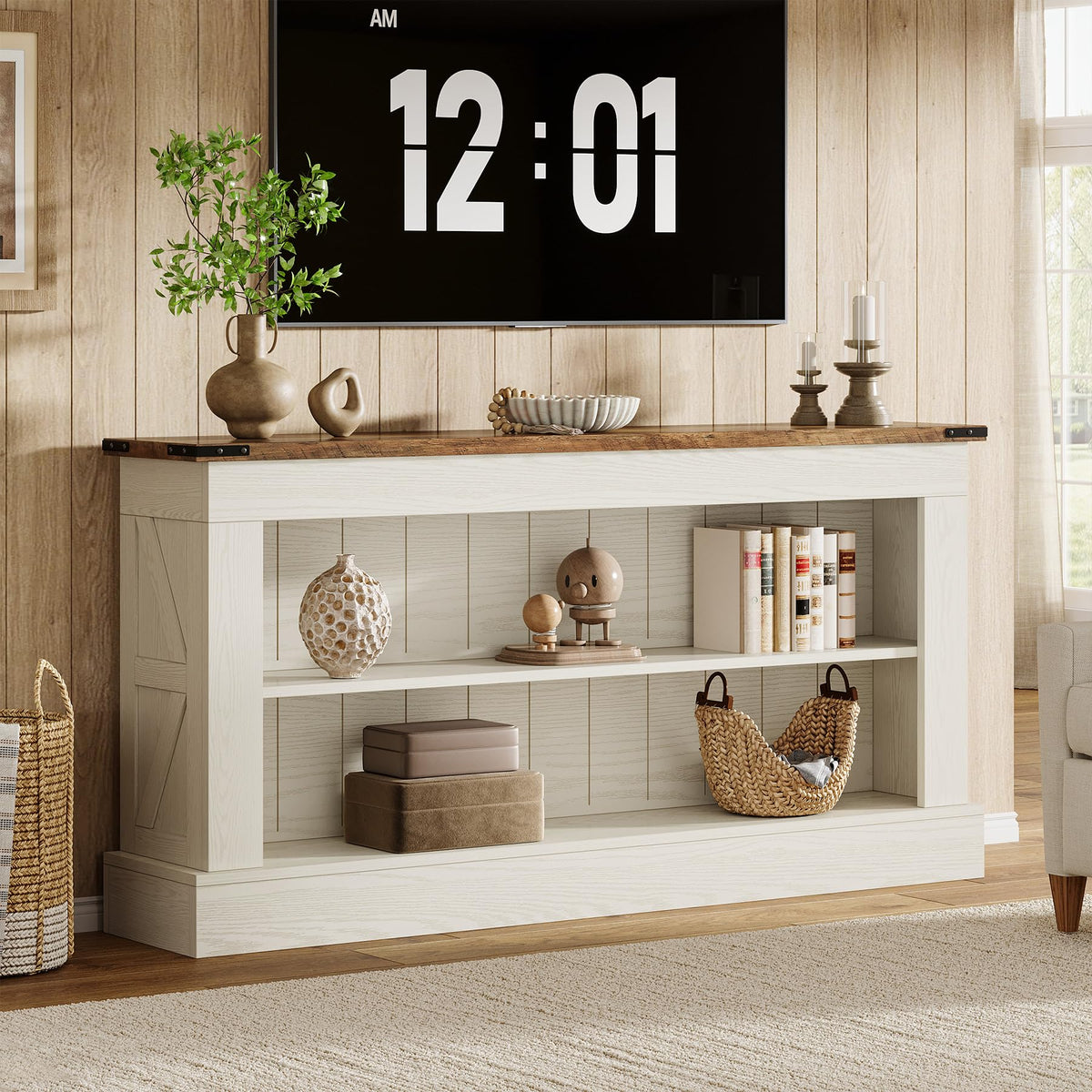 Tribesigns TV Stand, Farmhouse TV Stand for 50-70 Inches TVs