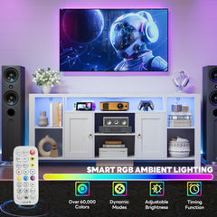 LIKIMIO 70" TV Stand for TVs up to 80", LED Entertainment Center, Black