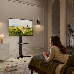 ECOTINY Tall Floor TV Stand for 37-86" TVs, Ultra Slim, Black