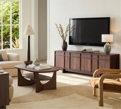 Vitalikus 65.6" Mid Century Modern TV Stand for 75 Inch TV, Walnut
