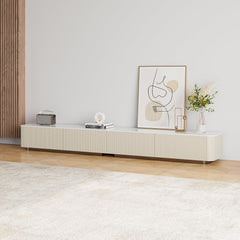 94.5" Fully Assembled TV Console, White TV Stand with Sintered Stone Top
