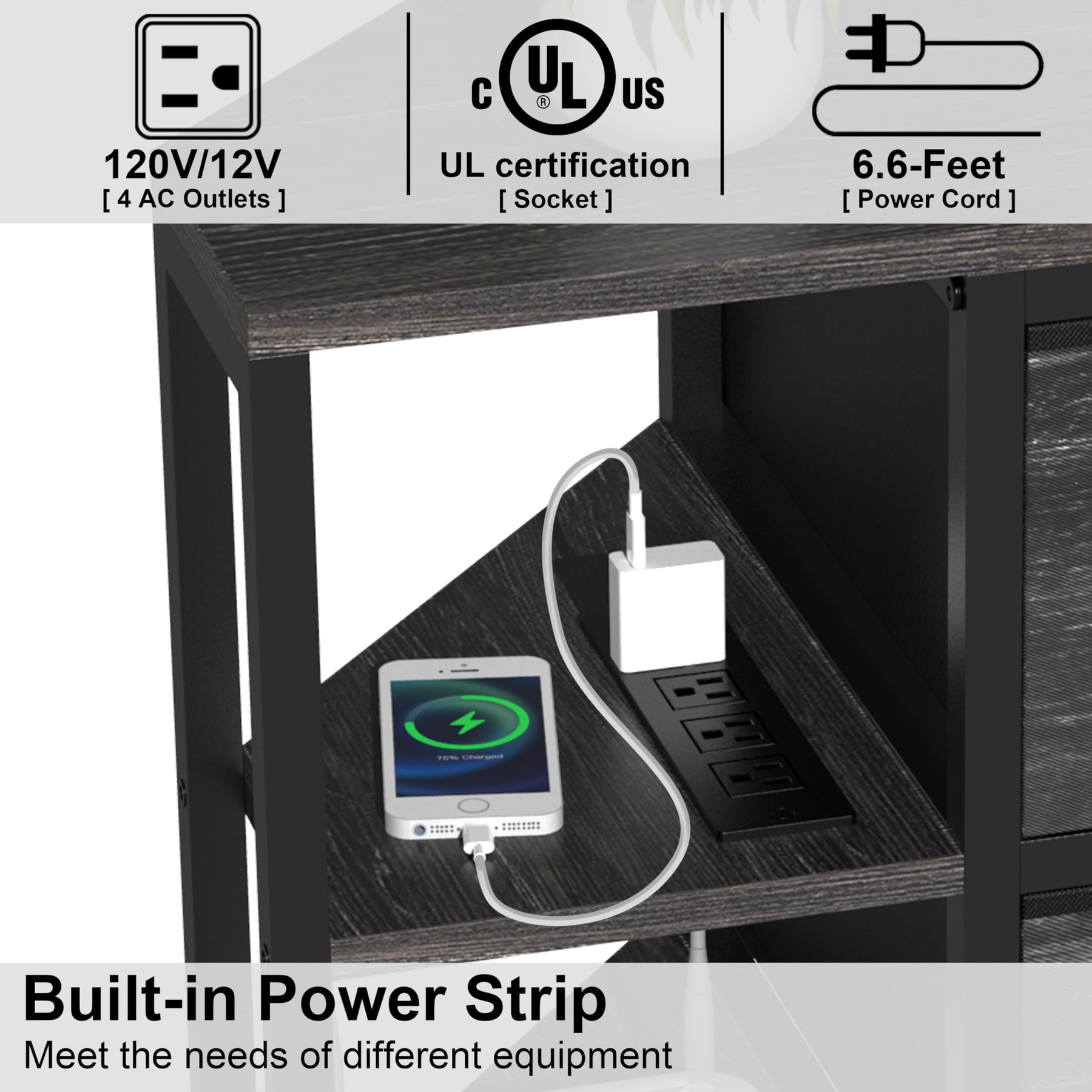 EXOTICA Corner TV Stand for 55" TV with Drawer & Power Outlet, Brown