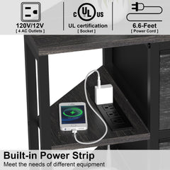 EXOTICA Corner TV Stand for 55" TV with Drawer & Power Outlet, Brown