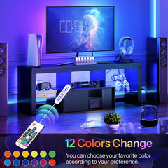 CHOEZON LED TV Stand for 60 inch TVs, Media Entertainment Center, White