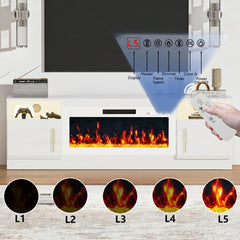 PRETZI Fireplace TV Stand with 36" Fireplace Up to 80" TVs for Living Room