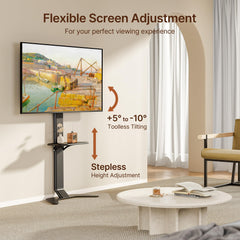 ECOTINY Tall Floor TV Stand for 37-86" TVs, Ultra Slim, Black