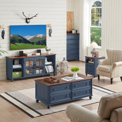 RWYHG Farmhouse TV Stand for 60 in TV, Entertainment Center for Living Room