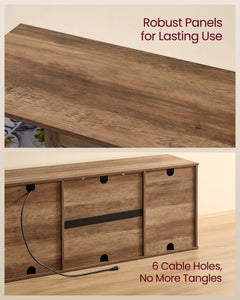 VASAGLE Farmhouse TV Stand for TVs up to 65 Inches, Entertainment Center with Storage Cabinets and Sliding Barn Doors, Media Console Table for Living Room, Honey Brown ULTV535K101