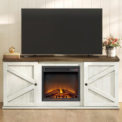 VASAGLE Farmhouse TV Stand for TVs up to 65 Inches, Entertainment Center with Storage Cabinets and Sliding Barn Doors, Media Console Table for Living Room, Honey Brown ULTV535K101