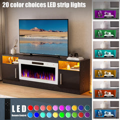 VITESSE 70”Fireplace TV Stand,Modern Entertainment Center Heating Fireplace