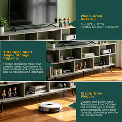 ACOHOOK Walnut 60" Mid-Century TV Stand with Storage Open Shelf