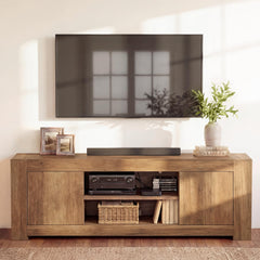 VASAGLE TV Stand, Farmhouse Entertainment Center with Storage Cabinets