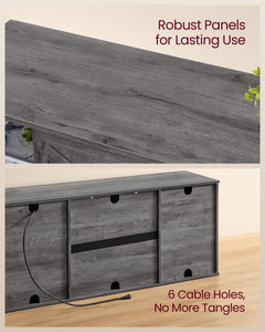 VASAGLE Farmhouse TV Stand for TVs up to 65 Inches, Entertainment Center with Storage Cabinets and Sliding Barn Doors, Media Console Table for Living Room, Honey Brown ULTV535K101