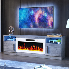 PRETZI Fireplace TV Stand with 36" Fireplace Up to 80" TVs for Living Room