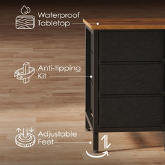 Huuger 63 Inch TV Stand for 65, 70 Inch TV, 11 Drawer Long Dresser with Power Outlets and LED Lights, Entertainment Center with Storage, Black Dresser with PU Leather Surface