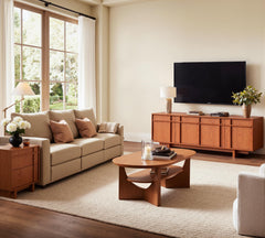Vitalikus 65.6" Mid Century Modern TV Stand for 75 Inch TV, Walnut