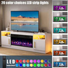 VITESSE 70”Fireplace TV Stand,Modern Entertainment Center Heating Fireplace