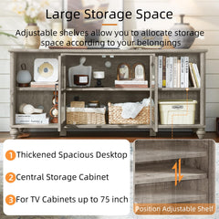 RWYHG Farmhouse TV Stand for 60 in TV, Entertainment Center for Living Room