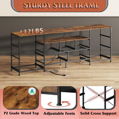 WLIVE LED Dresser TV Stand for 75 Inch TV, 12 Drawers, Black