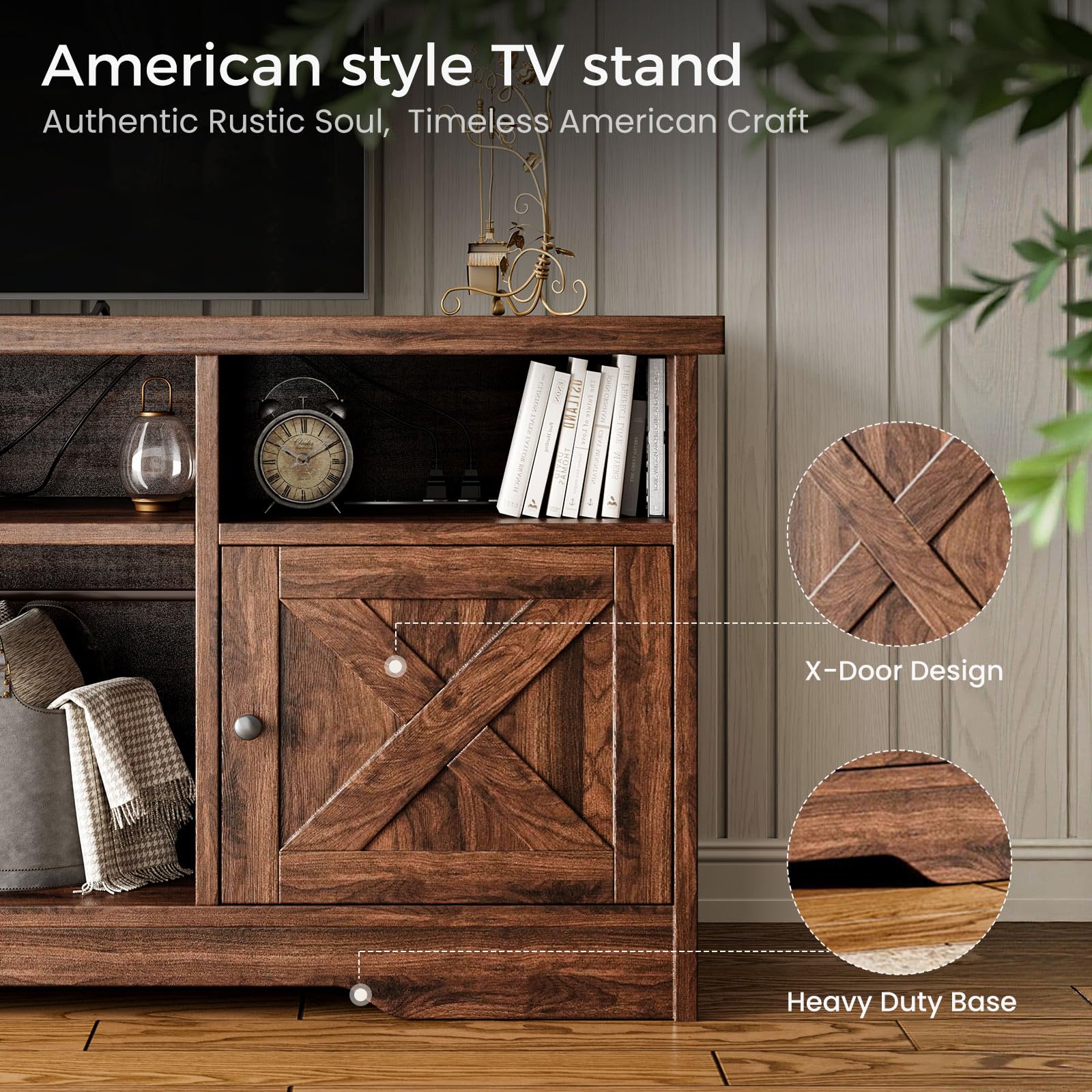 Casaottima TV Stand for 65 Inch TV, Entertainment Center, White