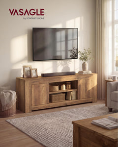 VASAGLE TV Stand, Farmhouse Entertainment Center with Storage Cabinets