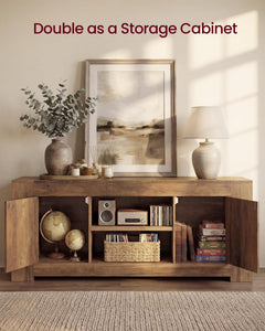 VASAGLE TV Stand, Farmhouse Entertainment Center with Storage Cabinets