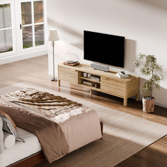 TV Stand for Living Room up to 65 Inch TVs Entertainment Center Oak 59"