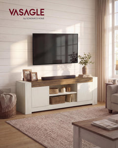 VASAGLE TV Stand, Farmhouse Entertainment Center with Storage Cabinets