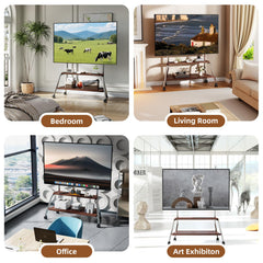 BEISHI Mobile TV Stand on Wheels for 32-75 Inch TVs