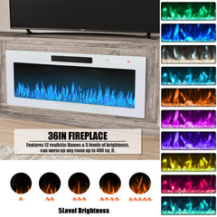 VITESSE 70”Fireplace TV Stand,Modern Entertainment Center Heating Fireplace