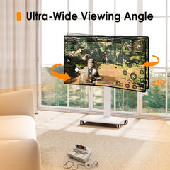 FITUEYES Hand Crank Lift TV Stand with Wheels for 32-75 Inch TVs, Black