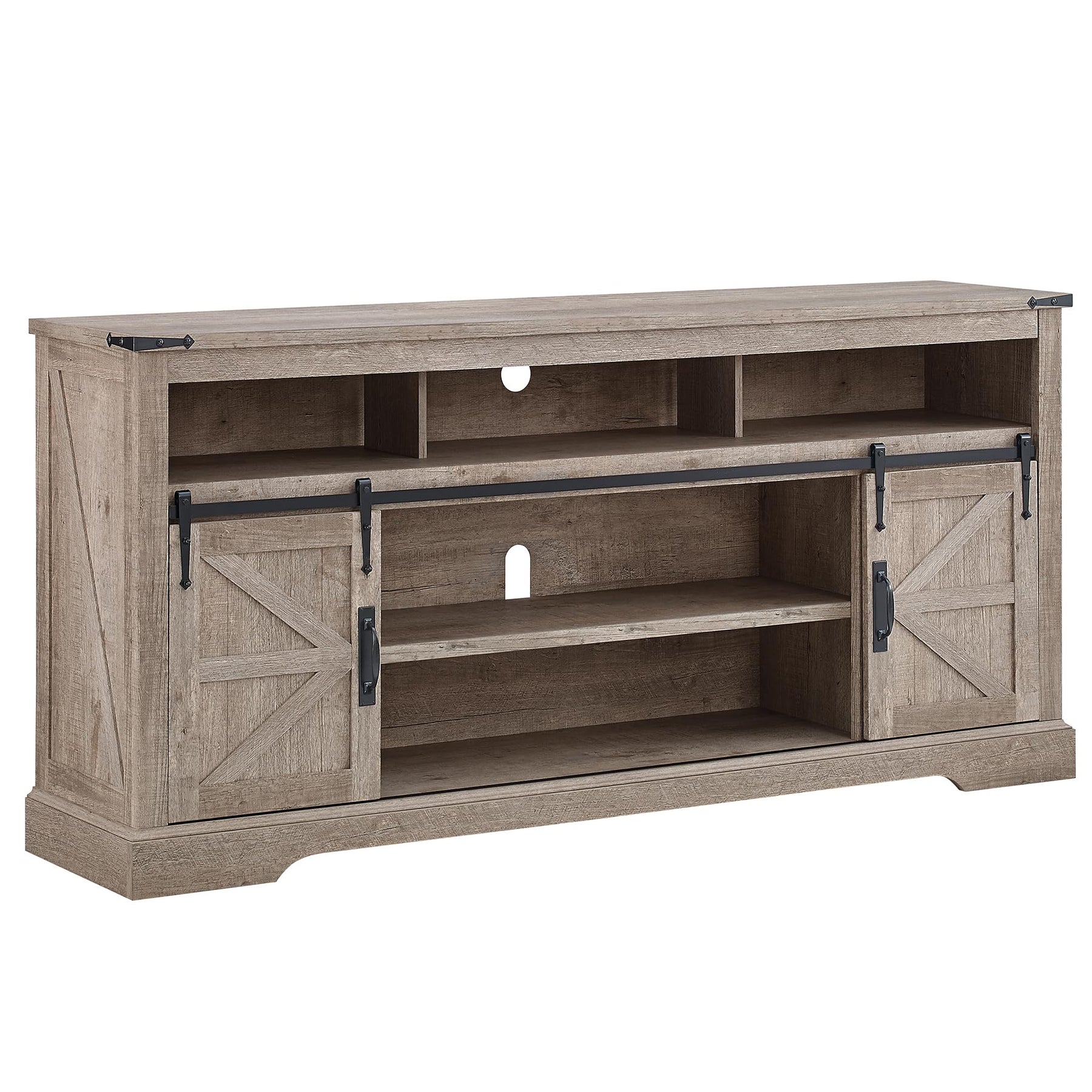 OKD 70" Farmhouse TV Stand for TVs up to 80", Antique White