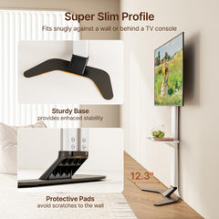 ECOTINY Tall Floor TV Stand for 37-86" TVs, Ultra Slim, Black