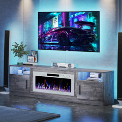 VITESSE 70”Fireplace TV Stand,Modern Entertainment Center Heating Fireplace