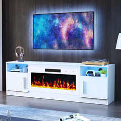 PRETZI Fireplace TV Stand with 36" Fireplace Up to 80" TVs for Living Room