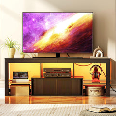 CHOEZON LED TV Stand for 60 inch TVs, Media Entertainment Center, White