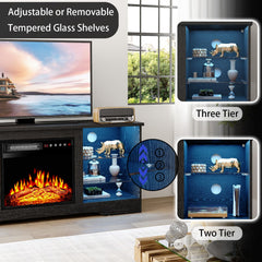 PRETZI Fireplace TV Stand with 36" Fireplace Up to 80" TVs for Living Room